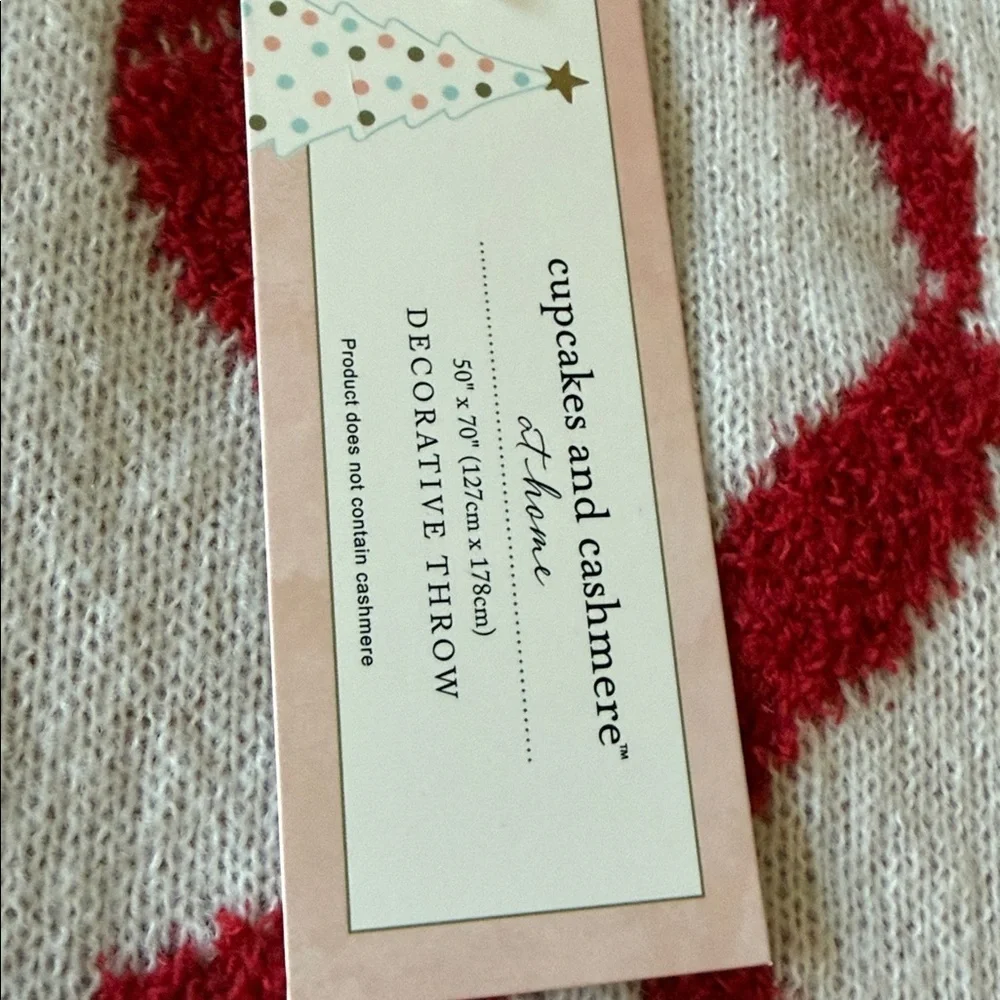 Cupcakes and Cashmere Coquette Red Christmas bow blanket